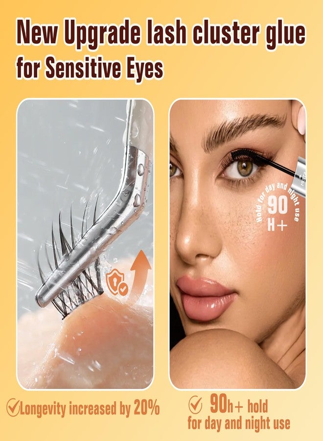LANKIZ Sensitive Lash Cluster Glue: [Upgraded] 90H Strong Hold Lash Bond and Seal, Latex-Free & Hypoallergenic, Long-Lasting Waterproof Cluster Lash Glue for Lash Clusters & Strips - Image 2
